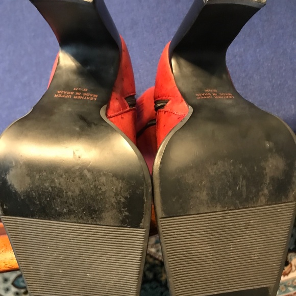 Mia Deacon Red Leather Mid Calf Boots US 8.5 M Women - Picture 5 of 11